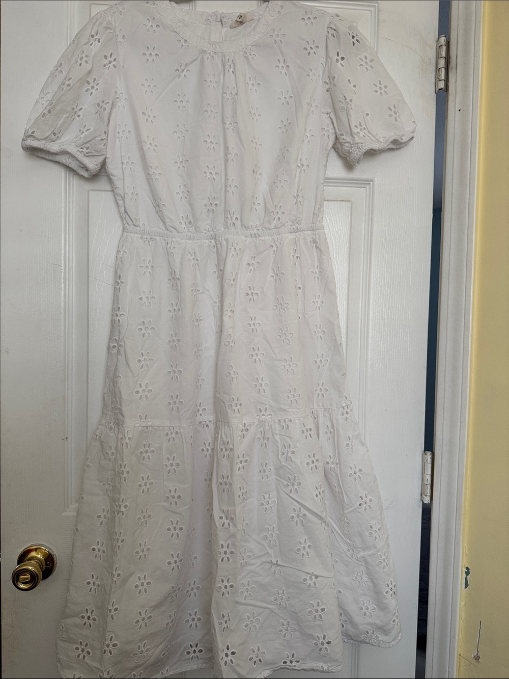 a.n.a White Eyelet Tiered Midi Dress